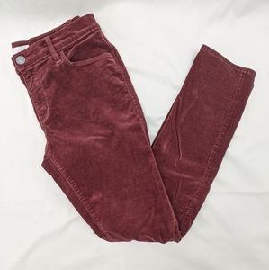 The Loft Skinny Maroon Corduroy Pants